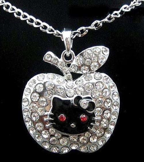 Hello Kitty Apple Crystal K2 Necklace Pendant - Brand New! Bling Bling -