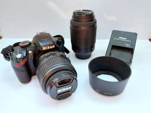 NIKON D3200 with NIKON 18-55mm Lens and NIKON 55-200mm lens
