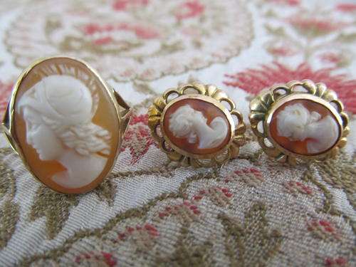 CAMEO EARRINGS AND RING