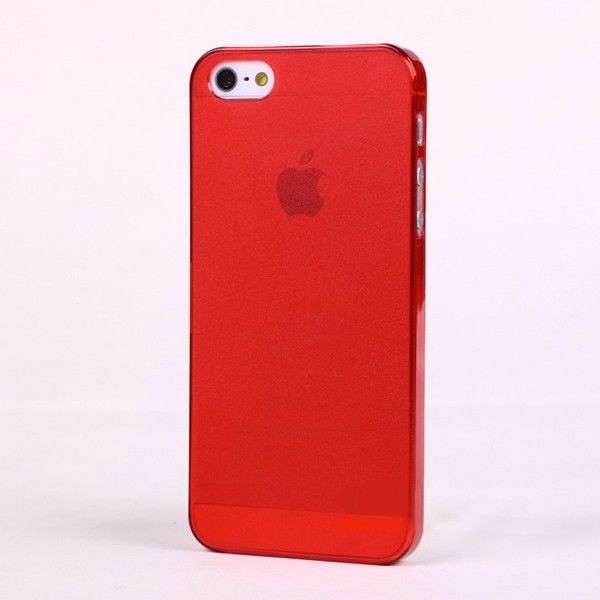 Red Iphone 5/5s matte ultra thin semi see-through cover case