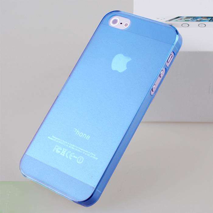 Blue Iphone 5/5s matte ultra thin semi see-through cover case