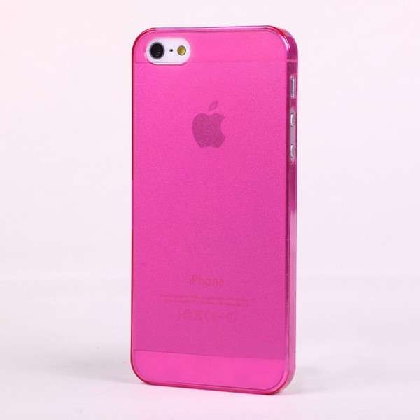 Hot Pink Iphone 5/5s matte ultra thin semi see-through cover case