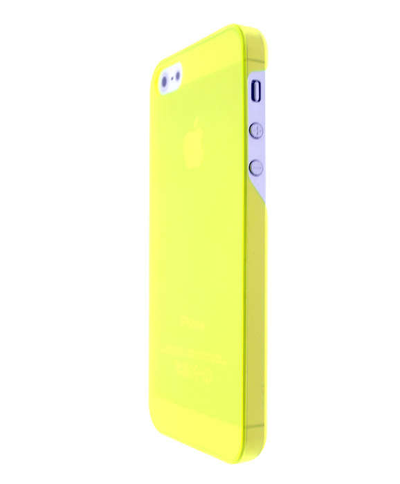 Yellow Iphone 5/5s matte ultra thin semi see-through cover case