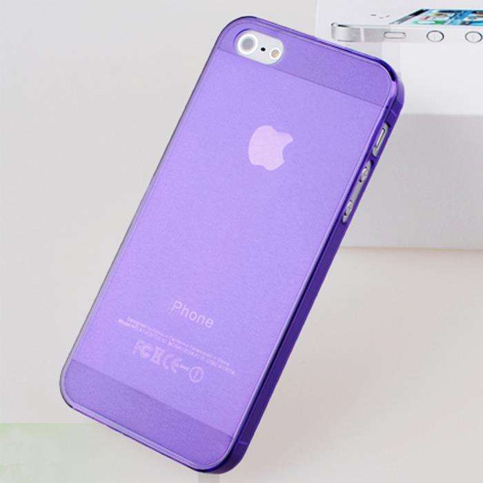 Purple Iphone 5/5s matte ultra thin semi see-through cover case