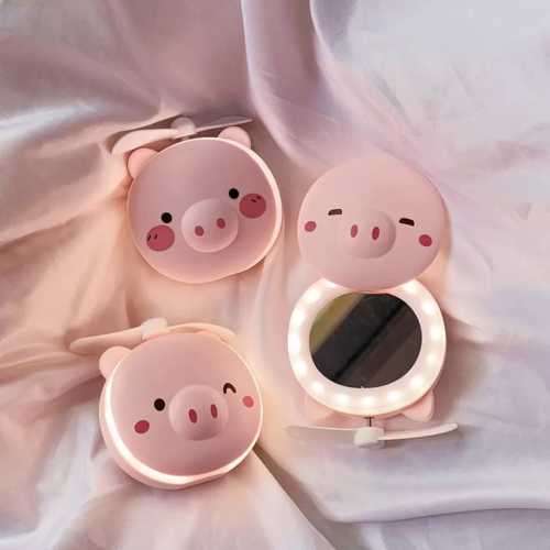 MAKEUP MIRROR WITH LED AND FAN