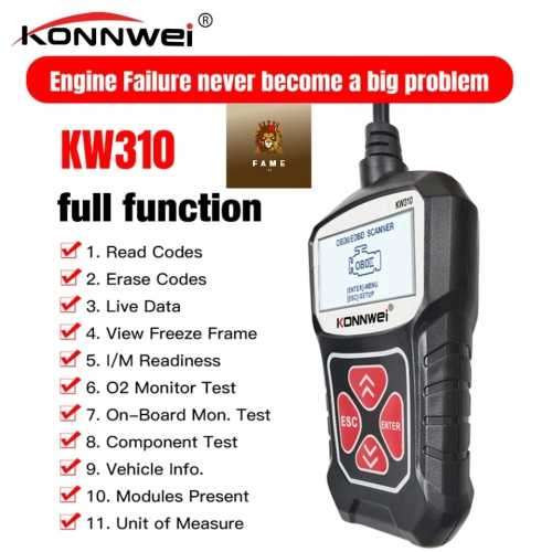 PROFESSIONAL AUTOMOTIVE DIAGNOSTIC MACHINE KONNWEI KW310 Universal Car Scanner