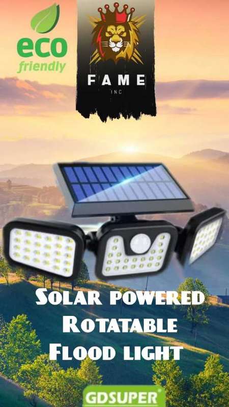 Solar Flood Light 171 COB LEDs Motion Sensor Light 3 Head Remote Control Wall Light 270 Angle
