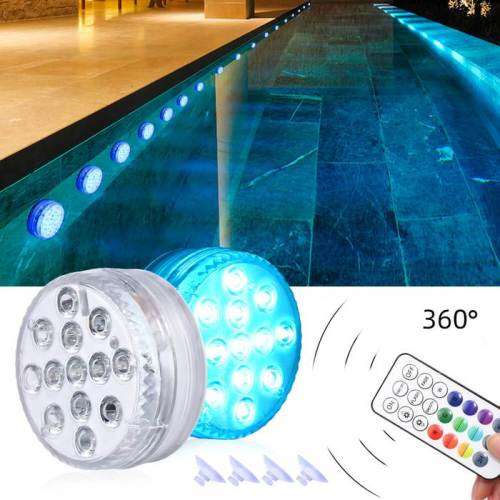 Outdoor Submersible LED Lights Waterproof 10 LED RGB Underwater Fishing Lamp Pond Fountain Lights