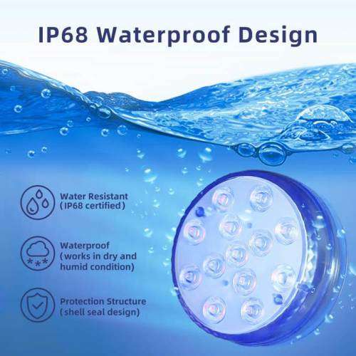 Outdoor Submersible LED Lights Waterproof 10 LED RGB Underwater Fishing Lamp Pond Fountain Lights