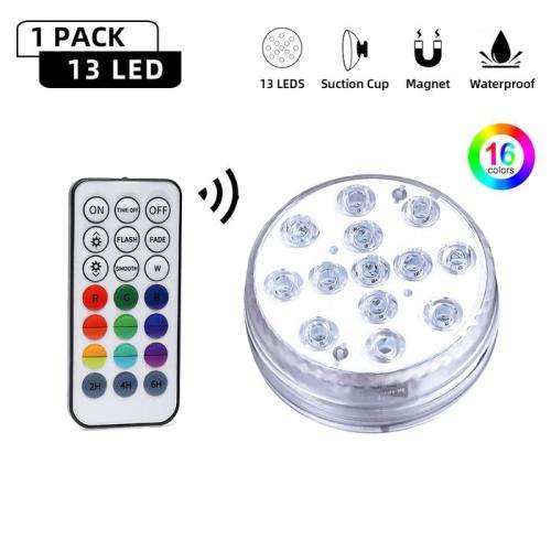 Outdoor Submersible LED Lights Waterproof 10 LED RGB Underwater Fishing Lamp Pond Fountain Lights