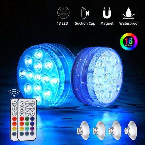Outdoor Submersible LED Lights Waterproof 10 LED RGB Underwater Fishing Lamp Pond Fountain Lights