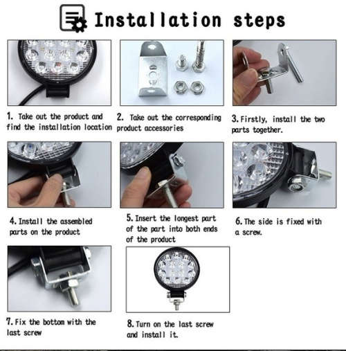 SUV LED Bakkie 4x4 Motorcycle Boat Headlight Spotlight 27W 3.5 Inch Round