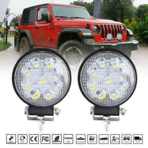 SUV LED Bakkie 4x4 Motorcycle Boat Headlight Spotlight 27W 3.5 Inch Round