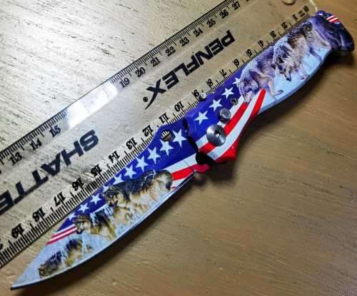 `The Apex Predator: American Alpha Wolf Push Blade`