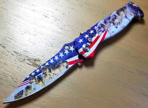 `The Apex Predator: American Alpha Wolf Push Blade`