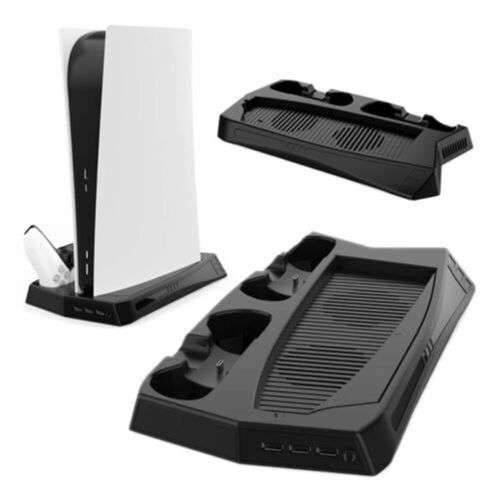 `Ultimate PS5 Gaming Station: Cooling Stand for Console, Controller, and Games for Enhanced Gaming