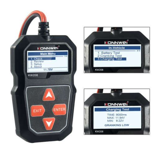 Konnwei KW208 Battery CCA Load & Alternator Tester 12V