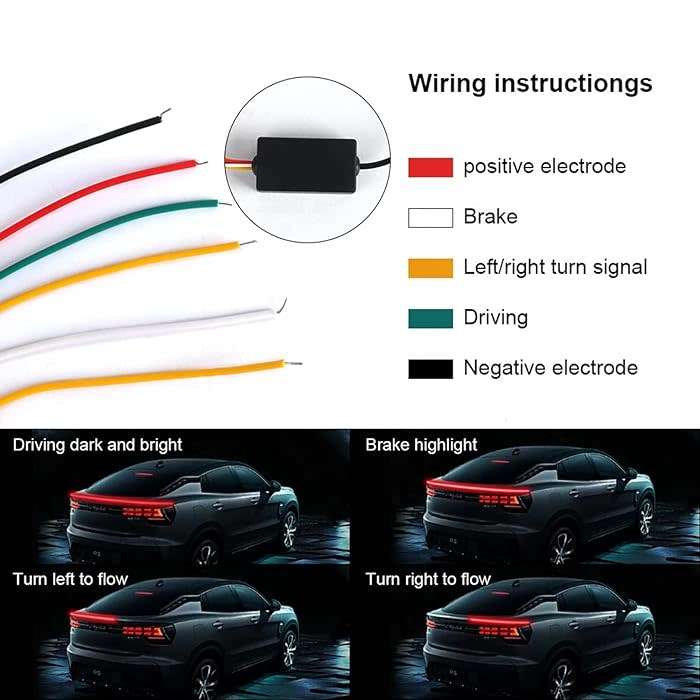 1.2 Meter LED Carbon Spoiler Universal Rear LIP Kit