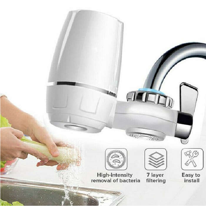 Household Tap Water Purifier, Level 7 Water Faucet for Purification & Filtration (White-Green)