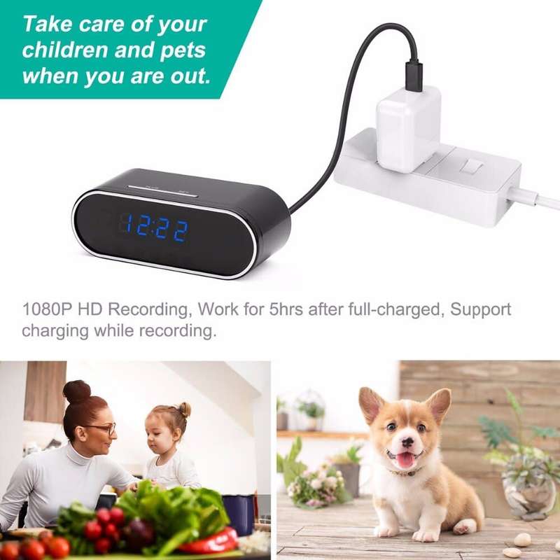 1080P HD WIFI IP IR Clock Spy Camera