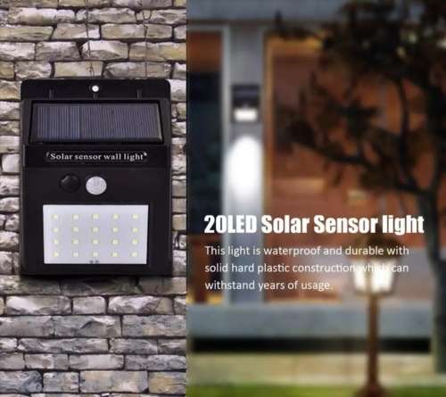 New 20 LED SOLAR LIGHT PIR plus light motion sensor Wall Light outdoor waterproof eco-friendly