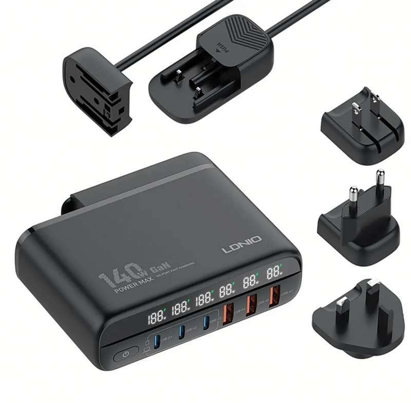140W Super Fast Multiport Changer Station LDNIO A6140C 6 Ports
