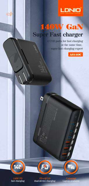140W Super Fast Multiport Changer Station LDNIO A6140C 6 Ports