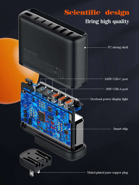 140W Super Fast Multiport Changer Station LDNIO A6140C 6 Ports