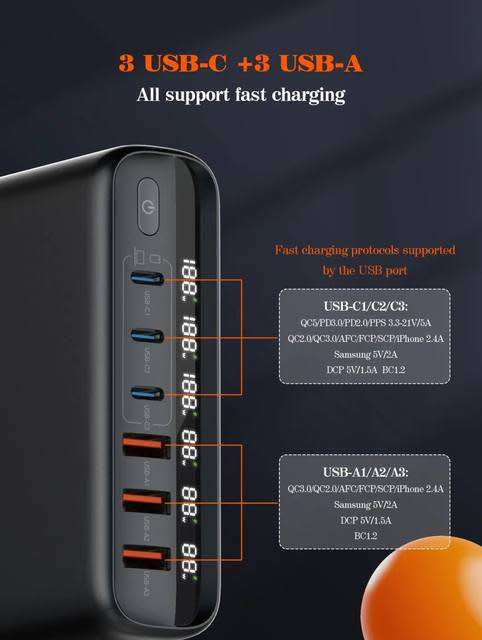140W Super Fast Multiport Changer Station LDNIO A6140C 6 Ports