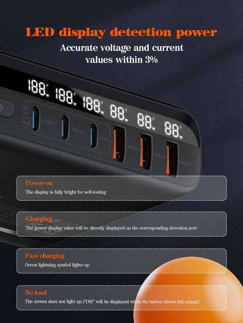 140W Super Fast Multiport Changer Station LDNIO A6140C 6 Ports