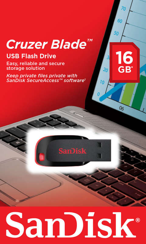 SanDisk 16GB Cruzer Blade USB Flash Drive