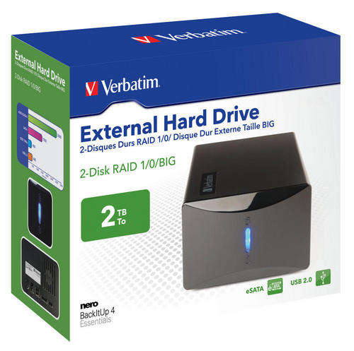 VERBATIM 2TB External Hard Drive 2-Disk (With Raid Functionality Included) - Shockingly Low Price!