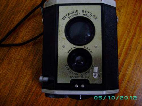 Vintage Brownie Reflex Synchro Model Camera with Original Box and Instruction Booklet