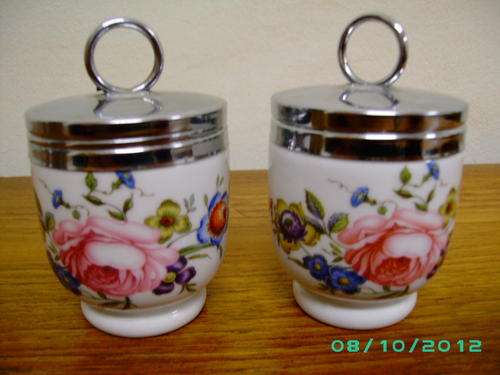 2 Royal Worcester Egg Coddler / Preserve Pots with lids