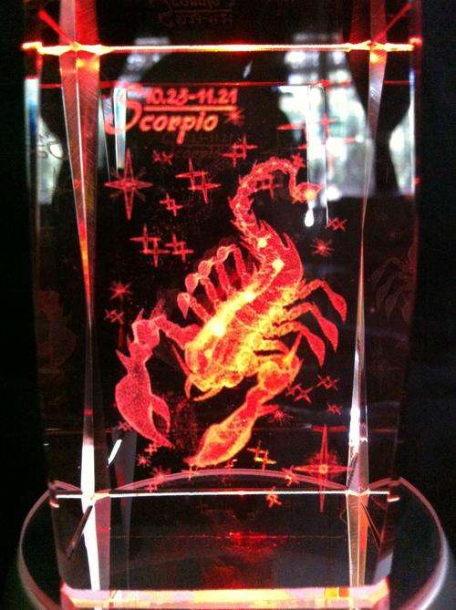 3D Scorpio star sign with LED display table