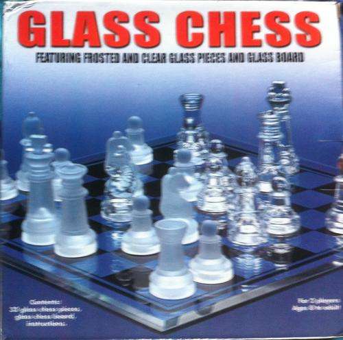 Luxury Crystal Glass Chess Set Clear and Frosted Pieces Board Game
