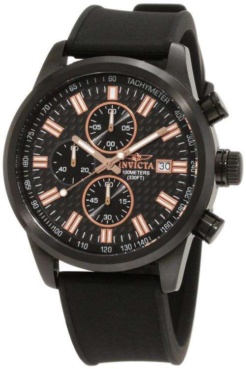 **R8999** Invicta Men's 1680 Specialty Chronograph Black Textured Dial Black Polyurethane Watch
