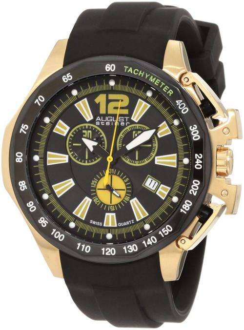 **R8999** August Steiner Men's ASA803YL Stainless Steel Chronograph GMT Watch