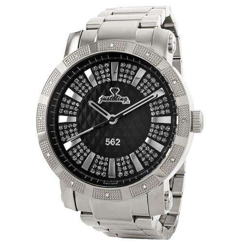 **R18999**JBW-Just Bling Men's JB-6225-B "562" Pave Dial Stainless Steel Diamond Watch