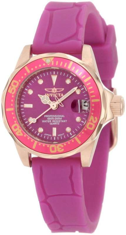 **R6999**Invicta Women's 11564 Pro Diver Mini PURPLE Dial PURPLE Polyurethane Watch