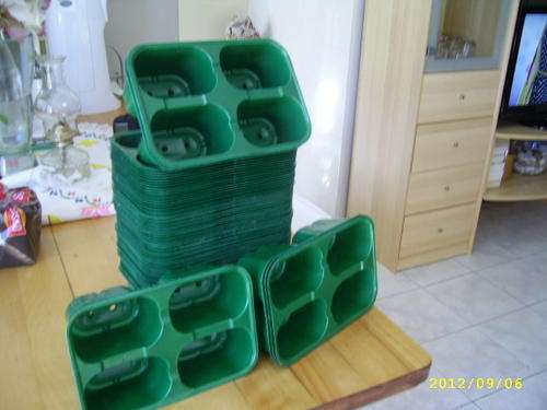 PLASTIC SEEDLING TRAYS 4 DIVISION