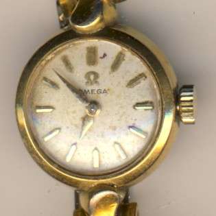 Omega VINTAGE ladies watch 20 microns 1962, wind-up, working - 168mm total. 17 jewel
