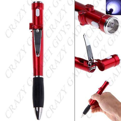 3-in-1 Multi-functional Nail Clipper + Ballpoint Pen + Light