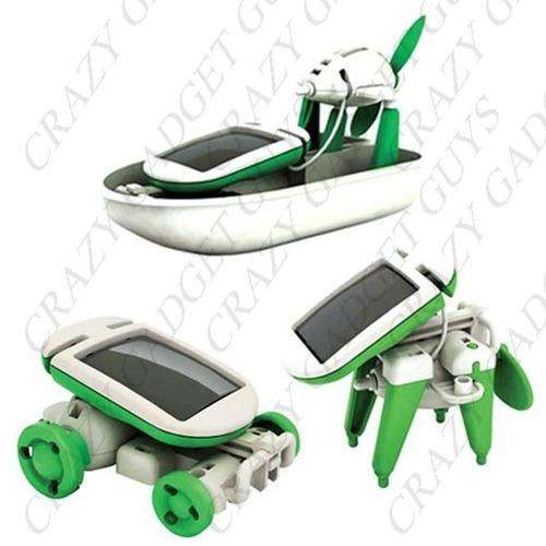 6 in 1 Solar Power Robot Kits Educational DIY Toy Airboat / Windmill / Puppy / Car / Revolving Plane