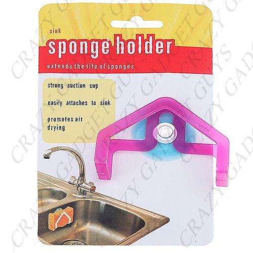 Plastic Sponge Holder Hanger Rack with Suction Cup Household Item for Kitchen