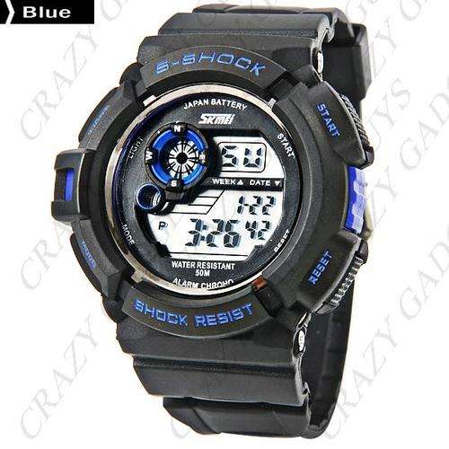 50M Waterproof Digital Sports Watch Wristwatch w/ Silicone Band & LED Backlight f Men