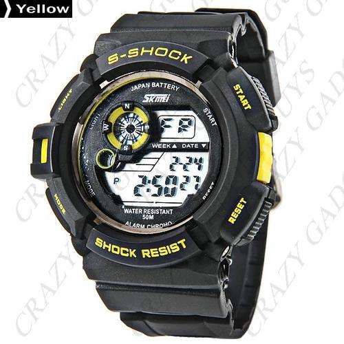 50M Waterproof Digital Sports Watch Wristwatch w/ Silicone Band & LED Backlight f Men
