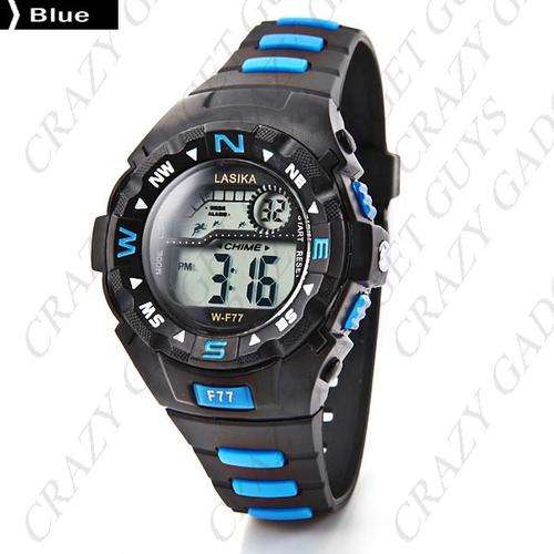 SPORTS WATCH  Digital LCD Wrist Watch Wristwatch Stop Watch with Silica Gel Band & Calendar Alarm