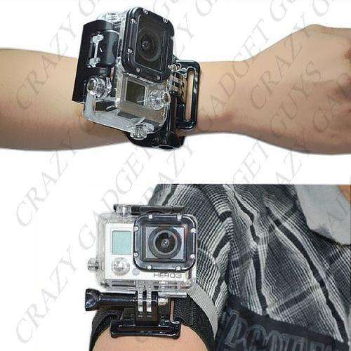 Black Sport Camera Wrist Strap with Installation Base for GOPRO Hero 2 / Hero 3