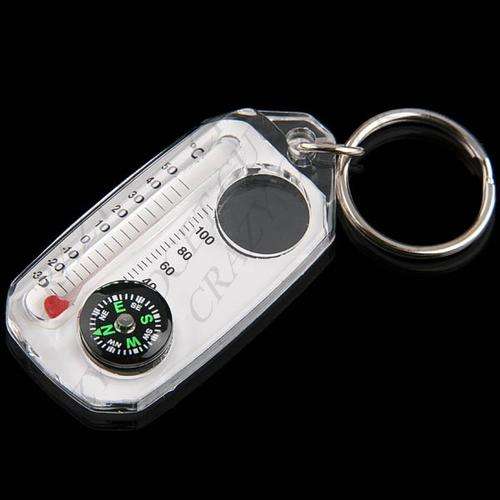 Creative Compass with Thermometer and Keychain for Outdoor Activities